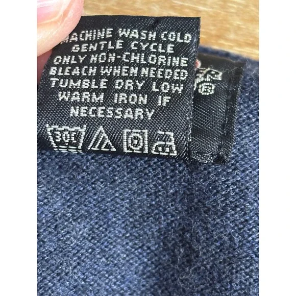 Nick Danger Mens Navy Blue Cotton V-Neck Cardigan Sweater Cargo Pockets Large - Picture 5 of 6